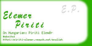 elemer piriti business card