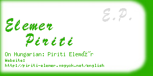 elemer piriti business card